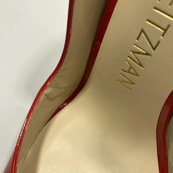NEW STUART WEITZMAN Women’s Power Pumps Red Patent Leather Size 8.5C Pointed Toe - Picture 8 of 12